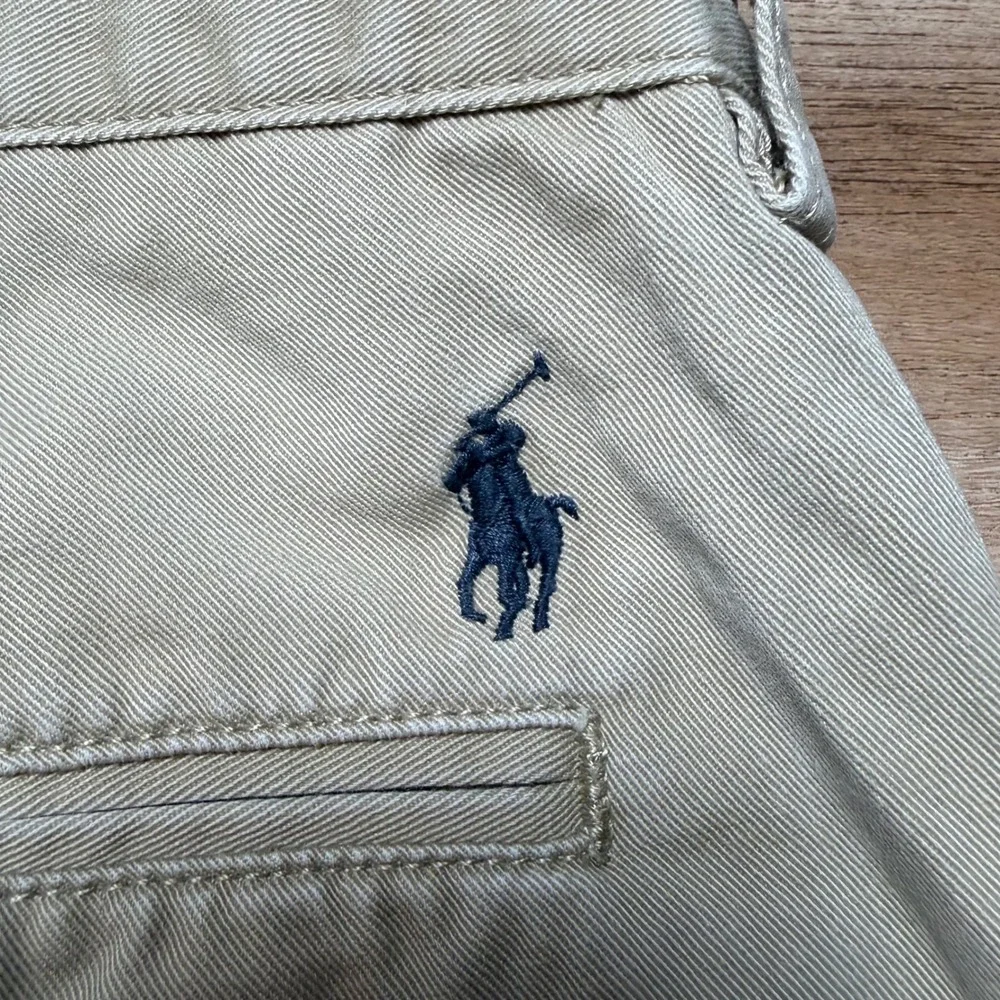 Polo Ralph Lauren Ethan Pant Mens 38x32 Khaki Tan Pleated Cotton Chino Trousers